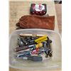 Lot of misc tools and welding gloves