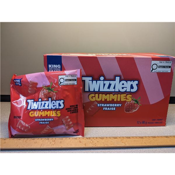 12 pack box of Strawberry Twizzlers Gummies (12x90g)