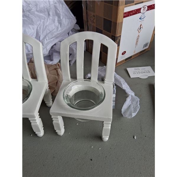 4ea Stokes tealite Seats missing one glass