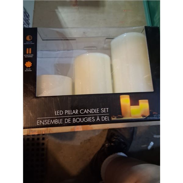 L.E.D. Pillar Candle Set