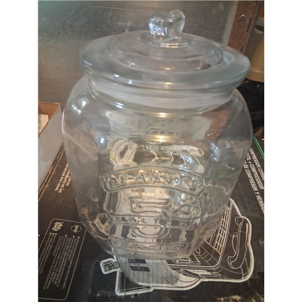 1ea large Glass Cookie Jar