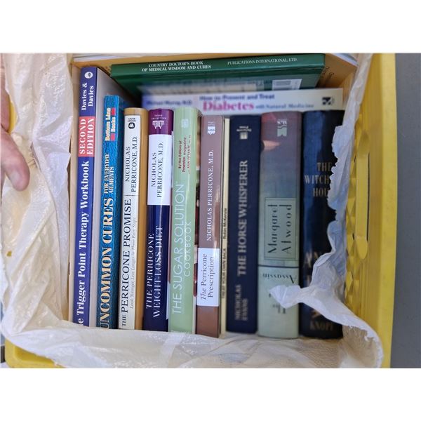 Crate of Mostly 12+ hard Cover Books See Pic's