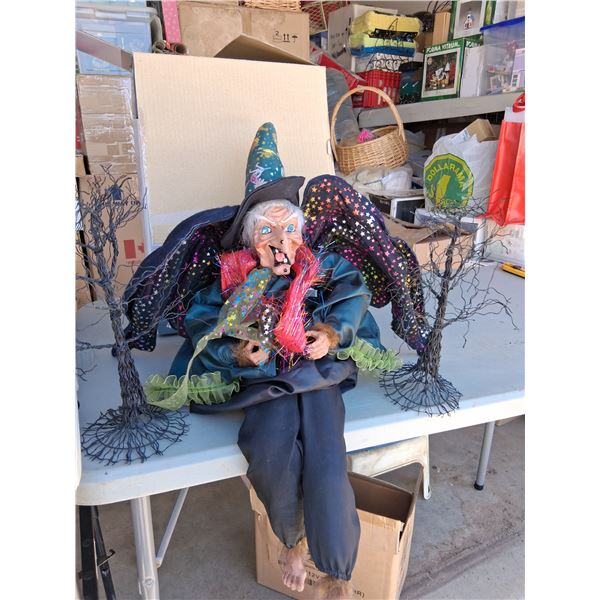 Halloween Witch and wire Trees