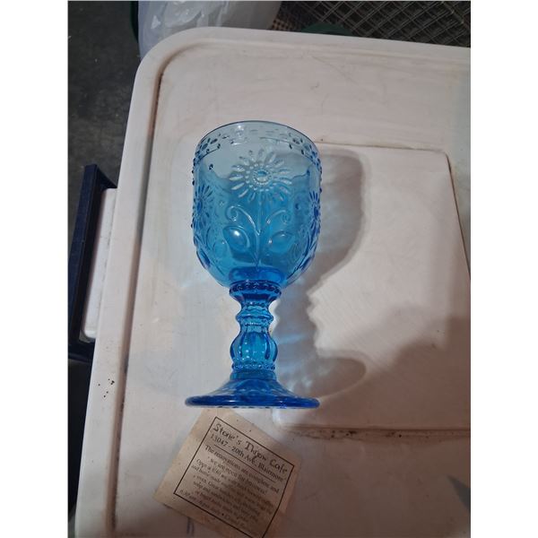 6ea Glass Gobbets Blue