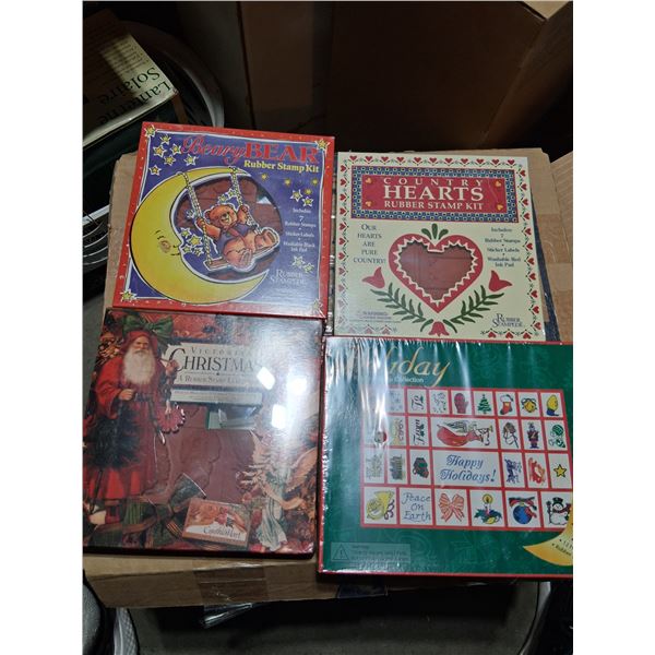 Large collection of rubber crafting stamp