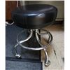 Image 1 : Rolling Metal Stool w/ Upholstered Seat 13" Dia, 20"H
