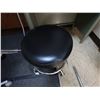 Image 2 : Rolling Metal Stool w/ Upholstered Seat 13" Dia, 20"H
