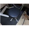 Image 2 : Rolling Metal Stool w/ Upholstered Seat 13" Dia, 21"H