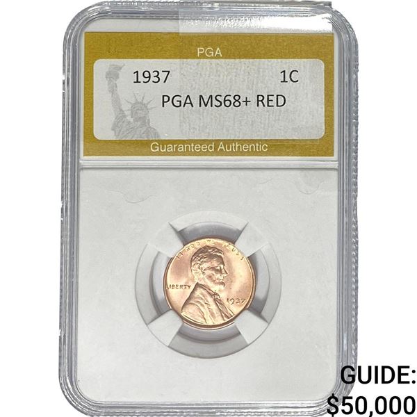 1937 Wheat Cent PGA MS68+ RED