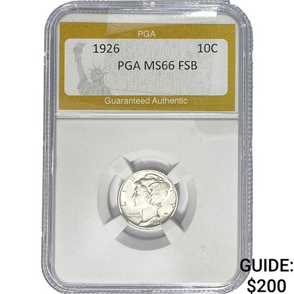 1926 Mercury Silver Dime PGA MS66 FSB