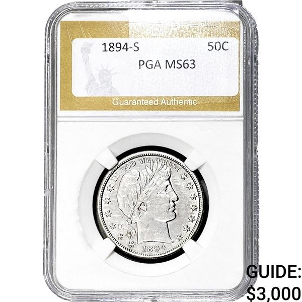 1894-S Barber Half Dollar PGA MS63