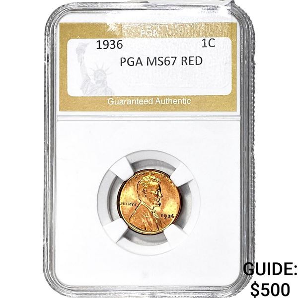 1936 Wheat Cent PGA MS67 RED