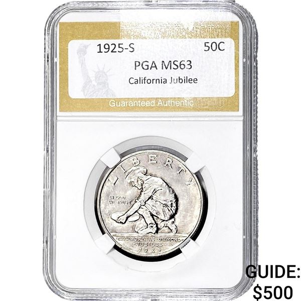 1925-S Jubilee Half Dollar PGA MS63