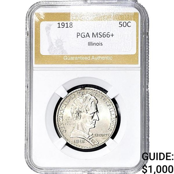 1918 Illinois Half Dollar PGA MS66+