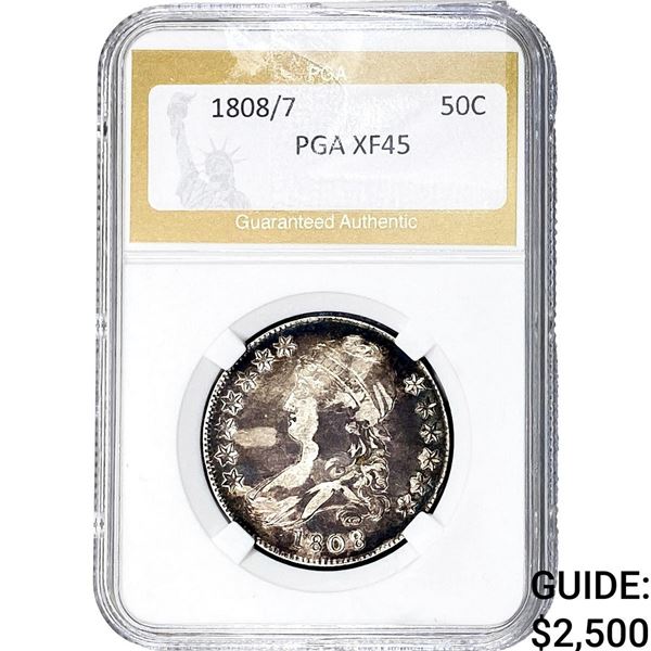 1808/7 Capped Bust Half Dollar PGA XF45
