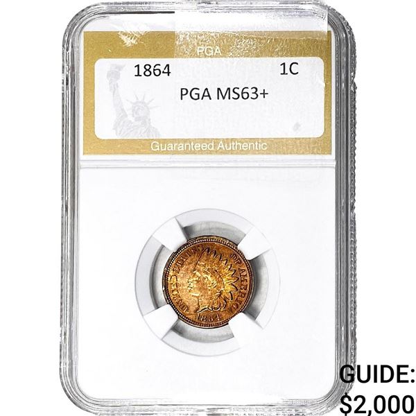 1864 Indian Head Cent PGA MS63+
