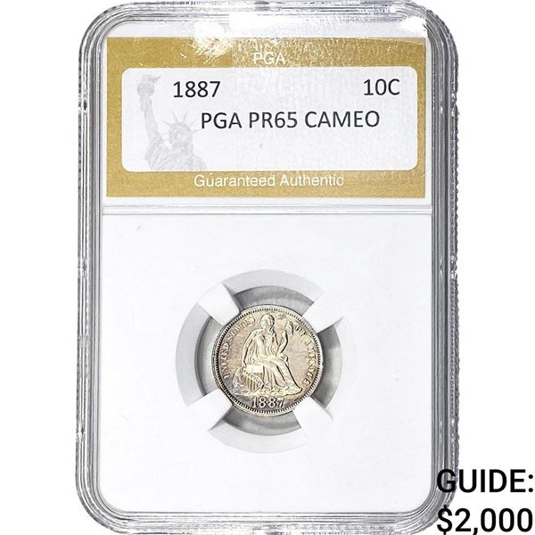 1887 Seated Liberty Dime PGA PR65 CAMEO