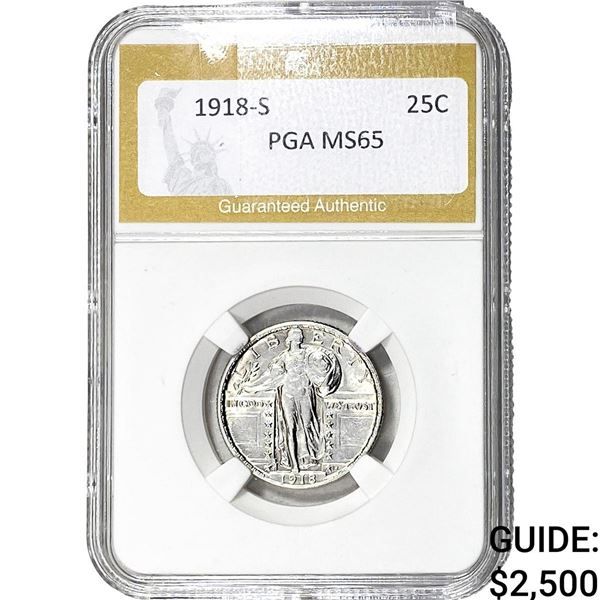 1918-S Standing Liberty Quarter PGA MS65