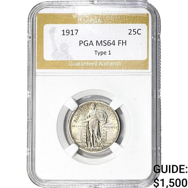 1917 TY1 Standing Liberty Quarter PGA MS64 FH
