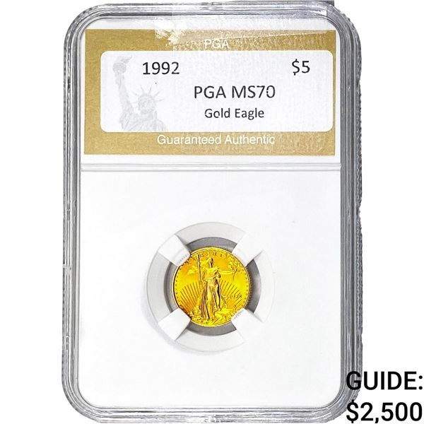 1992 $5 American Gold Eagle PGA MS70