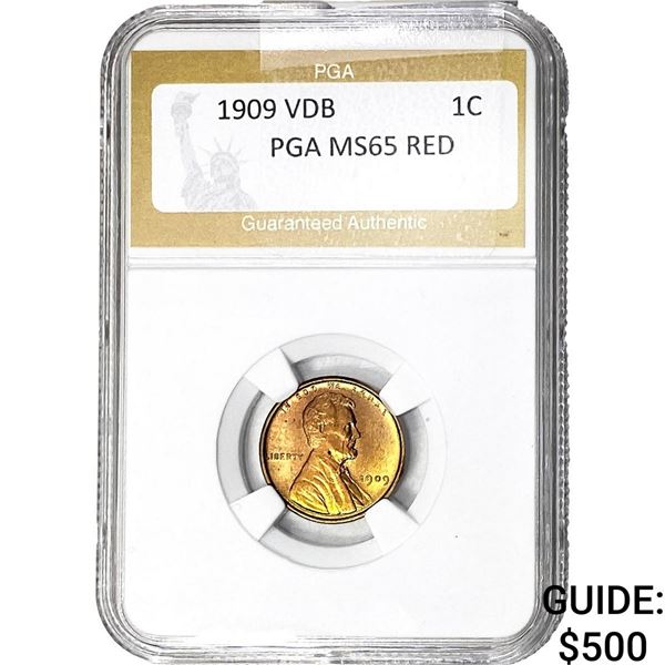 1909 Wheat Cent PGA MS65 RED VDB