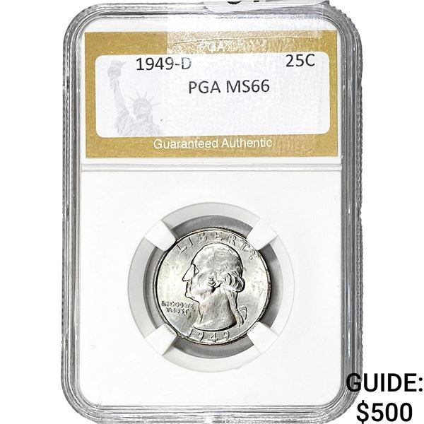 1949-D Washington Silver Quarter PGA MS65