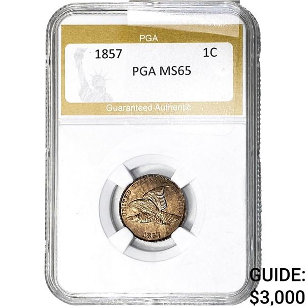1857 Flying Eagle Cent PGA MS65