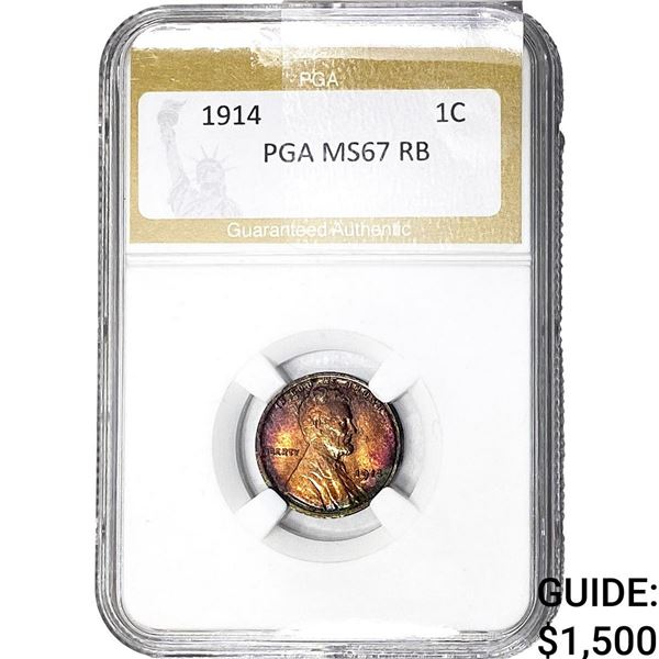 1914 Wheat Cent PGA MS67 RB