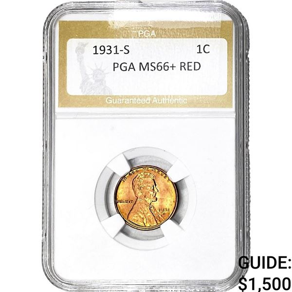 1931-S Wheat Cent PGA MS66+ RED