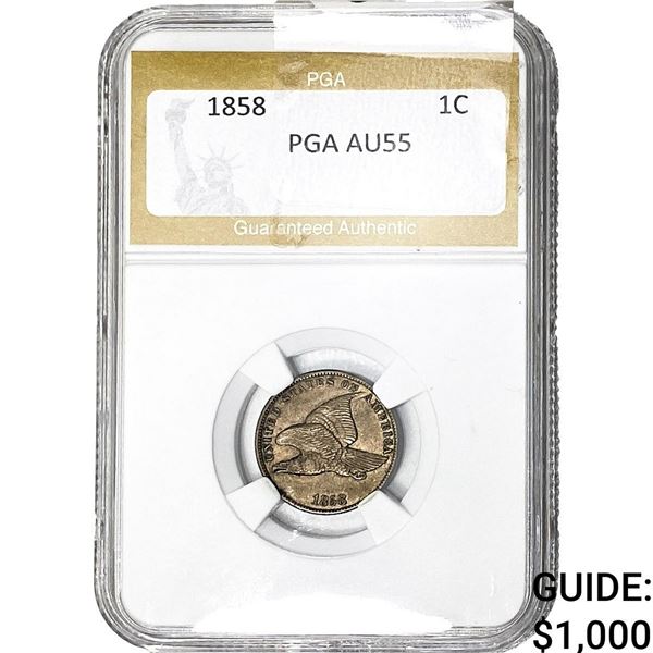 1858 Flying Eagle Cent PGA AU55