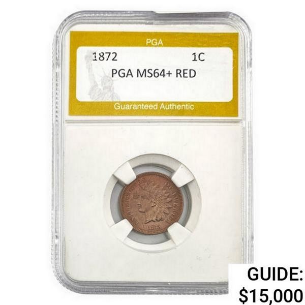 1873 Indian Head Cent PGA  MS64+ RED