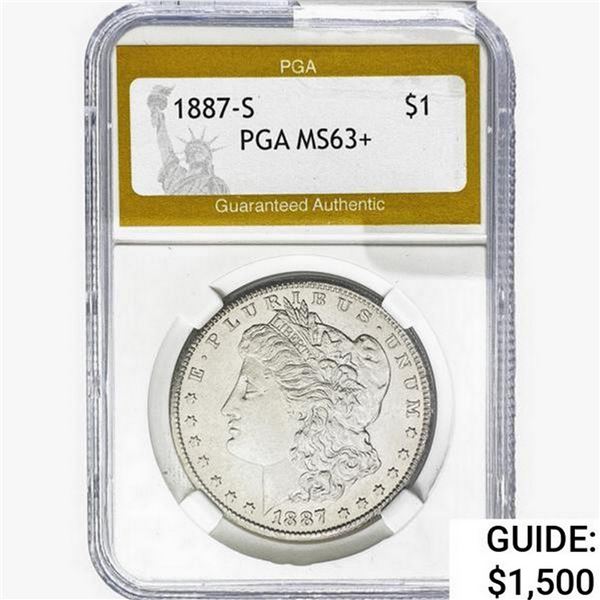 1887-S Morgan Silver Dollar PGA MS63+