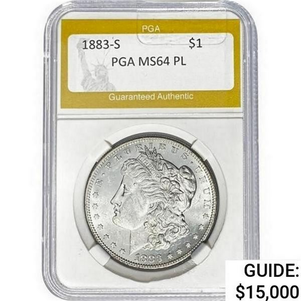 1883-S Morgan Silver Dollar PGA  MS64 PL