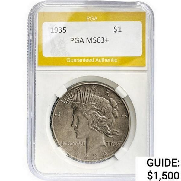 1935-D Peace Dollar PGA MS63+