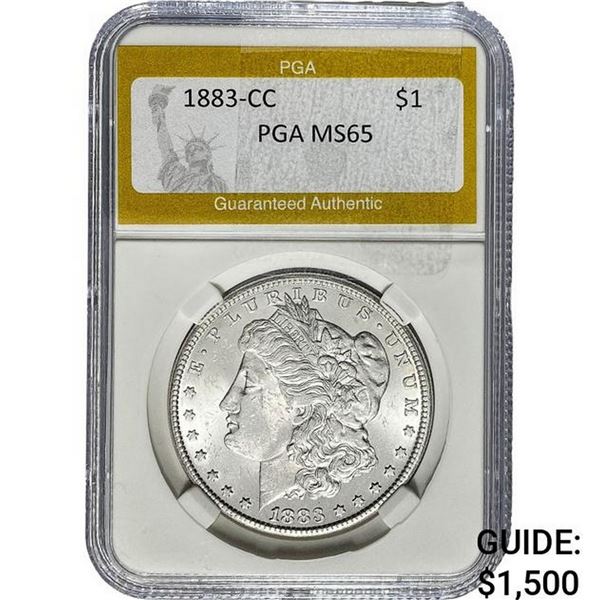 1883-CC Morgan Silver Dollar PGA MS65