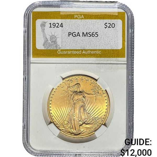 1924 $20 Gold Double Eagle PGA MS65
