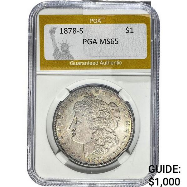 1878-S Morgan Silver Dollar PGA MS65