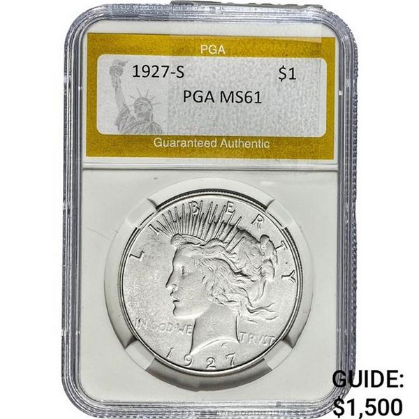 1927-S Silver Peace Dollar PGA MS61