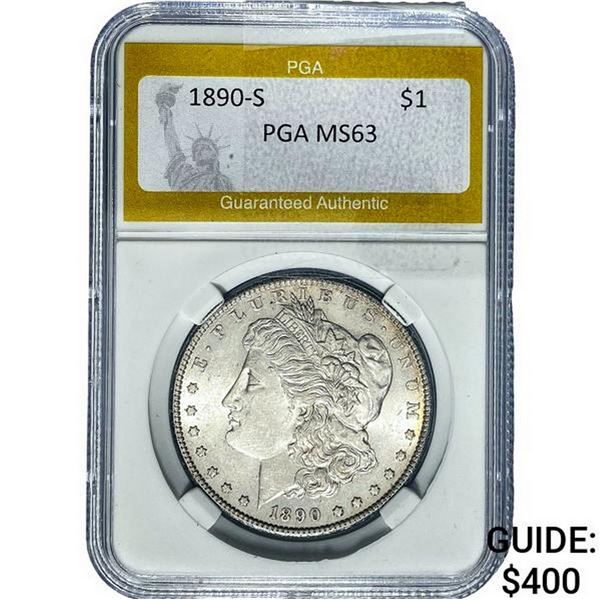 1890-S Morgan Silver Dollar PGA MS63