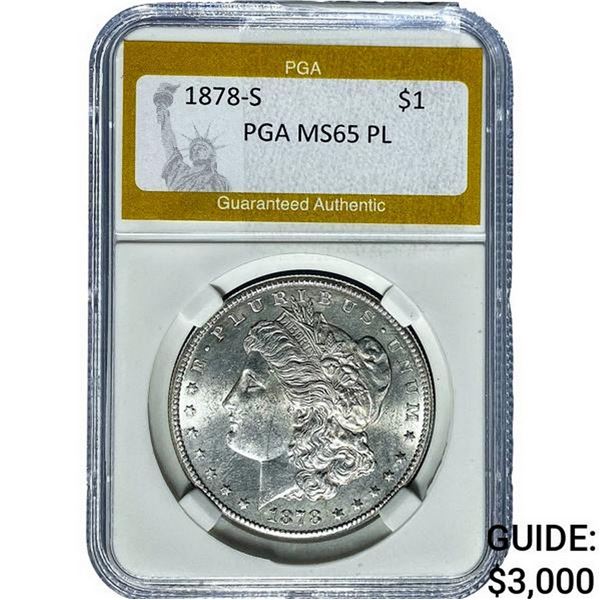 1878-S Morgan Silver Dollar PGA MS65