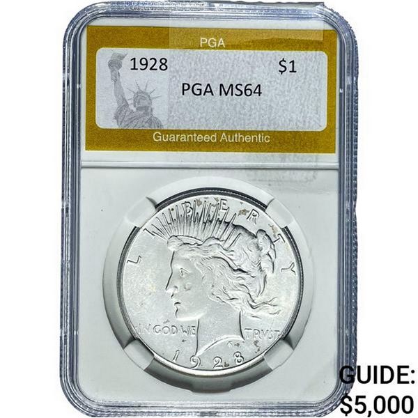 1928 Silver Peace Dollar PGA MS64