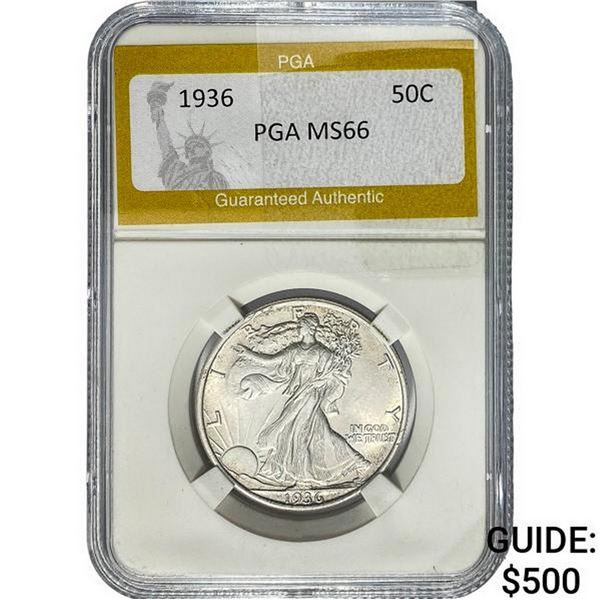 1936 Walking Liberty Half Dollar PGA MS66