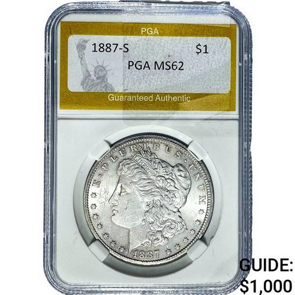1887-S Morgan Silver Dollar PGA MS62