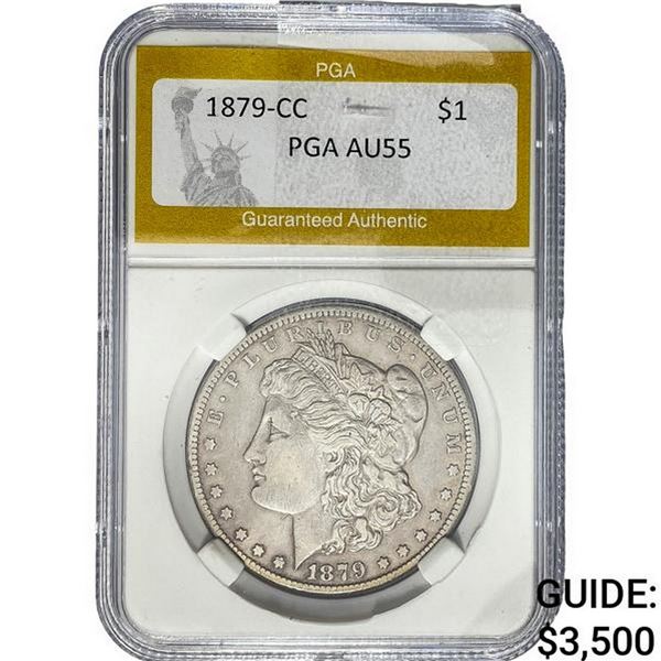 1879-CC Morgan Silver Dollar PGA AU55