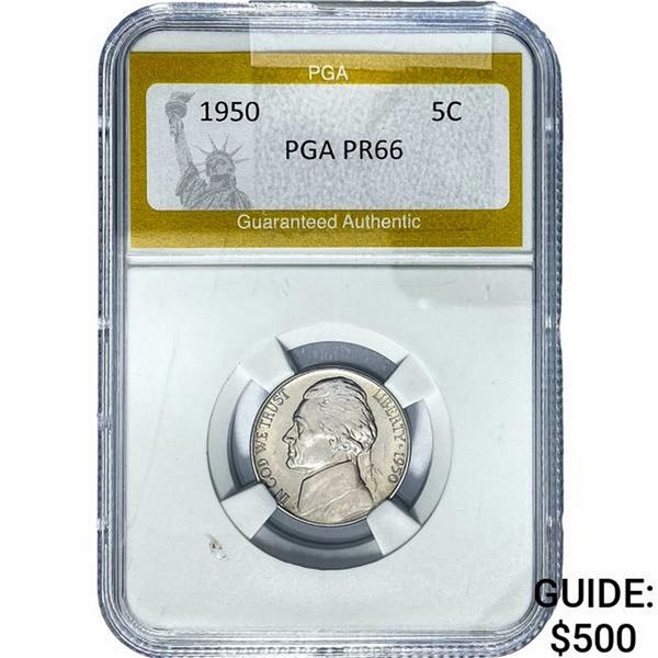 1950 Jefferson Nickel PGA PR66