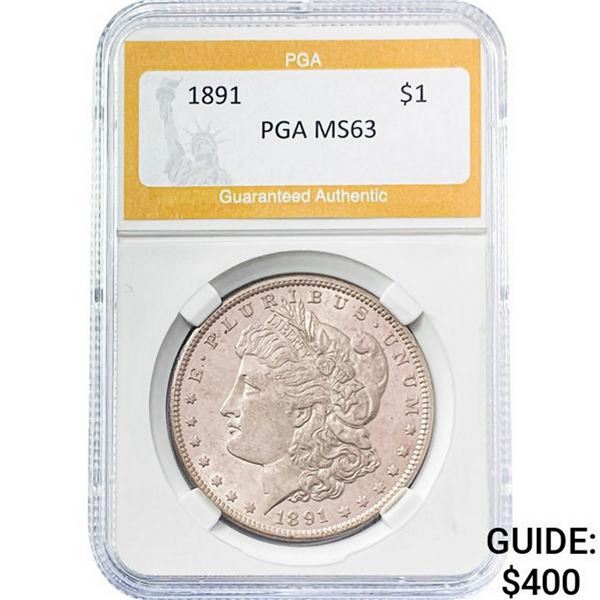 1891 Morgan Silver Dollar PGA MS63