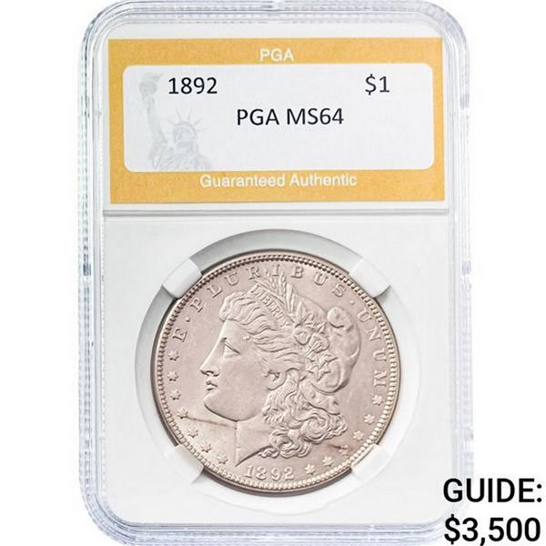 1892 Morgan Silver Dollar PGA MS64