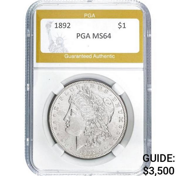 1892 Morgan Silver Dollar PGA MS64