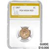 Image 1 : 1867 Indian Head Cent PGA  MS64 RED