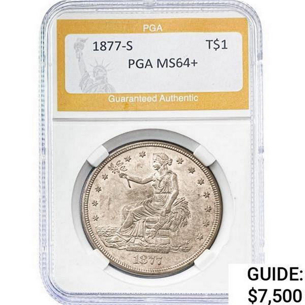 1877-S Silver Trade Dollar PGA MS64+